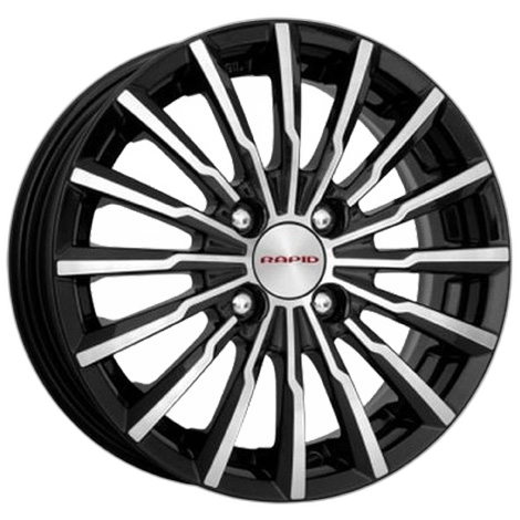 K&K Диск ЛС 14x5,5 4x100 Акцент (КС641) алмаз чёрный (КиК) 43 /60,1/