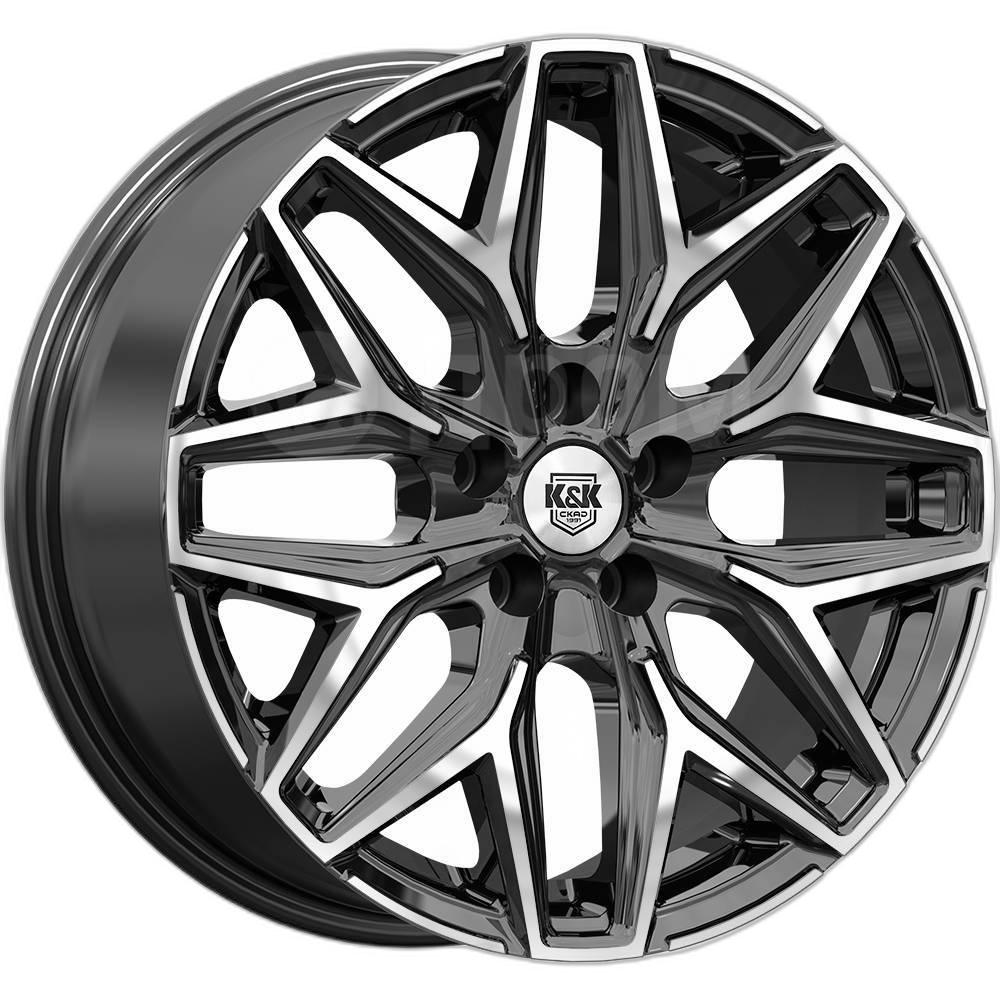 K&K Диск ЛС 17x7 5x108 Ариус (КС1187) алмаз чёрный (КиК) 42 /63,35/