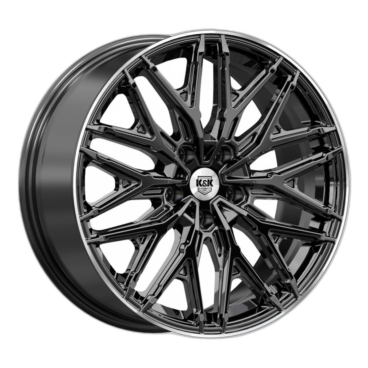 K&K Диск ЛС 19x8 5x114,3 Клермон (КС1156) чёрный бриллиант (КиК) 45 /67,1/